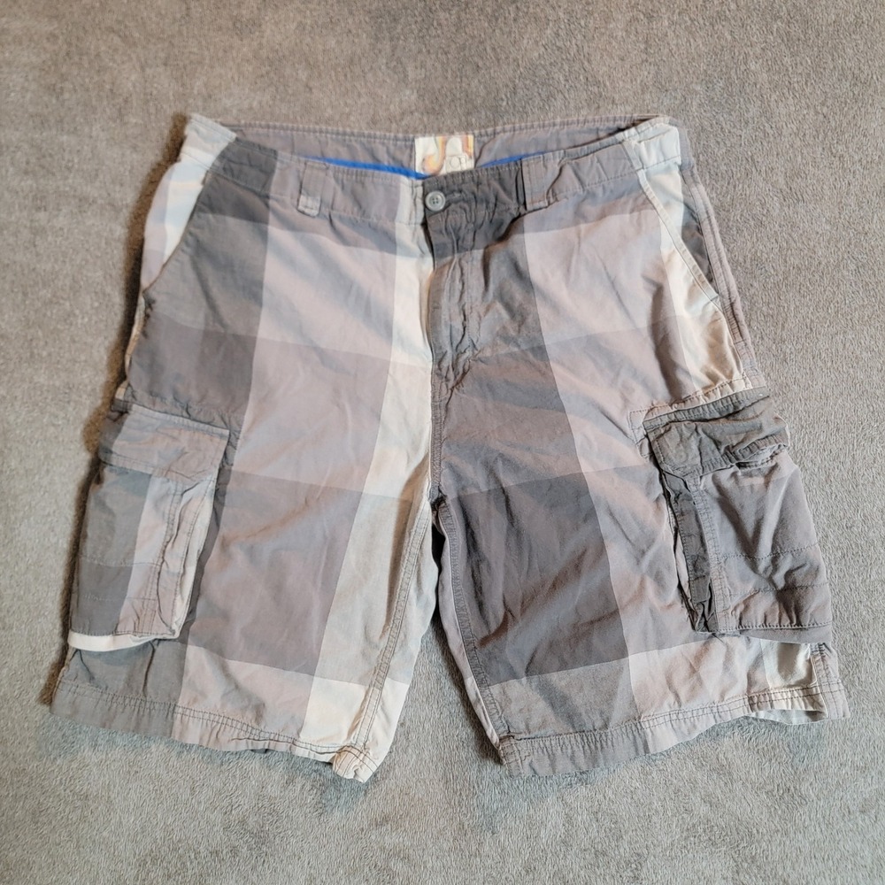 Vintage 90s Op Ocean Pacific Men's Gray Colorblock Cargo Shorts Size 38 Baggy